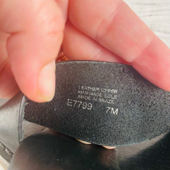 Madewell Raven Black Criss Cross Leather Boardwalk Slide‎ Sandal Sz 7 Minimalist - Picture 6 of 7